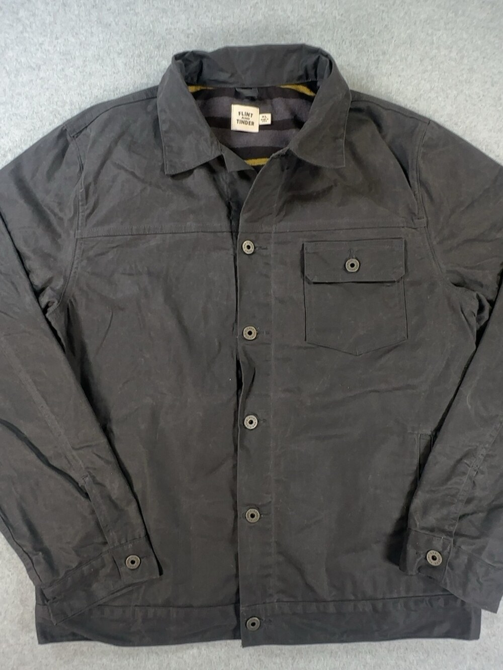 Flint and Tinder Waxed Trucker Jacket Dark Gray Men's Size XL